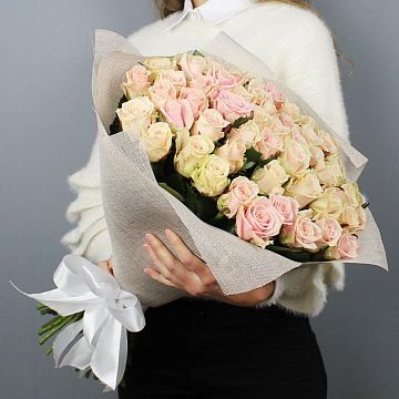 Букет 51 нюдовая роза 50см Букет 51 нюдовая роза 50см