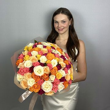 Букет 101 роза микс 40 см Букет 101 роза микс 40 см